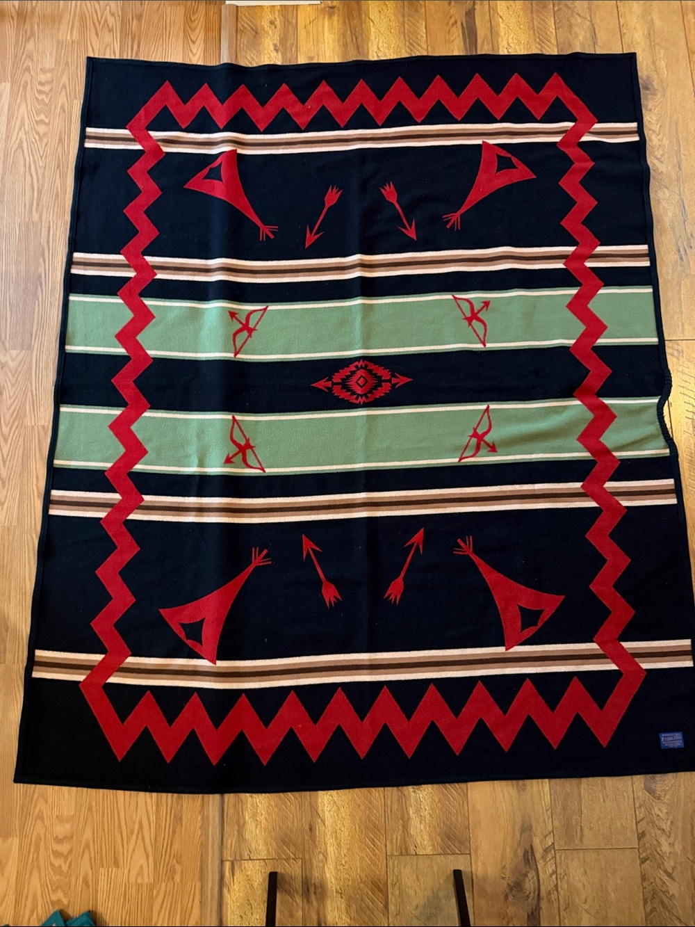 Vintage Pendleton Buffalo Lodge Wool Blanket